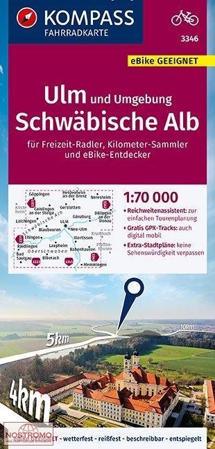 3346 ULM UND UMGEBUNG - SCHWÄBISCHE ALB | Kompass cycling map