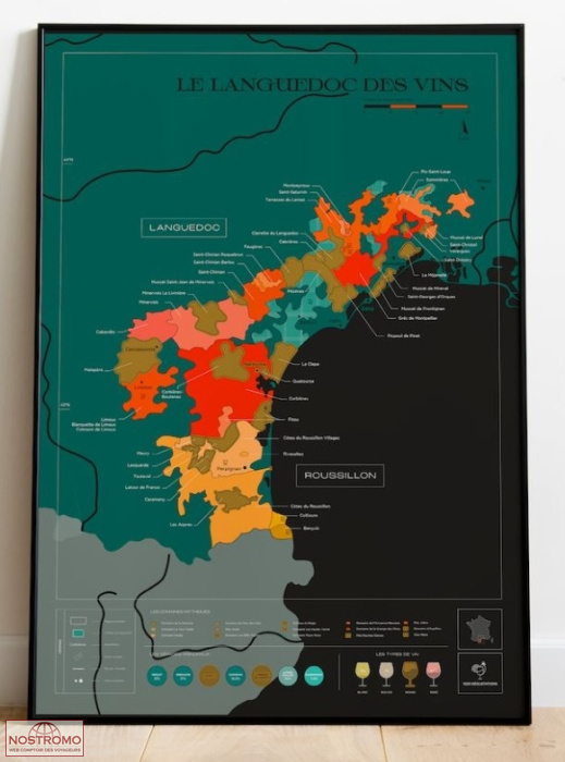 LANGUEDOC | 1020 Dégustations scratch wall map