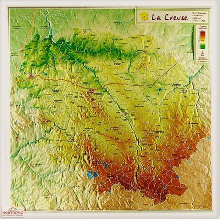 CREUSE | Géorelief relief map