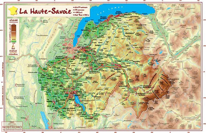 HAUTE-SAVOIE | Géorelief relief map