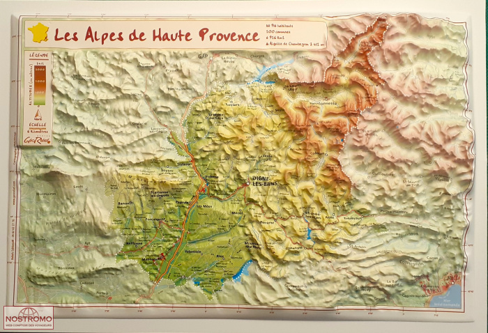 ALPES DE HAUTE-PROVENCE | Géorelief relief map
