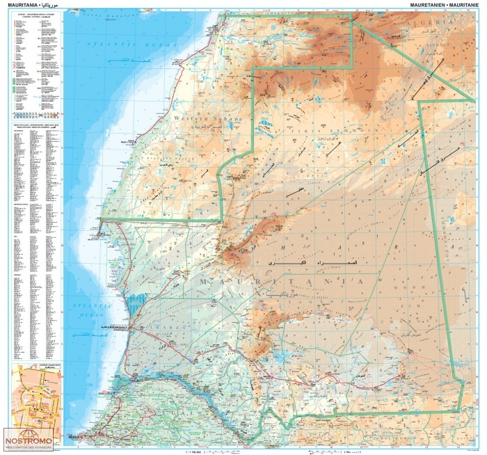 MAURITANIA | Gizi Map wall map