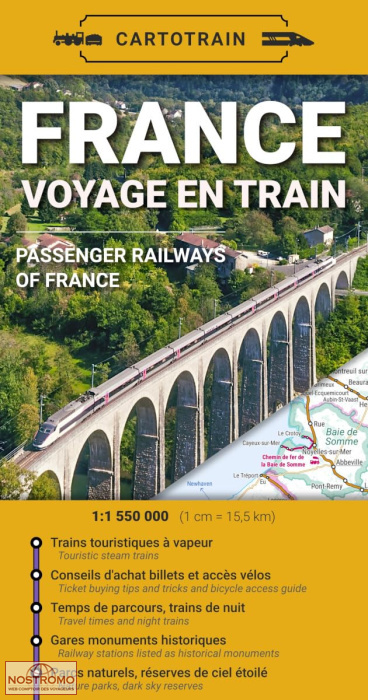 FRANCE - VOYAGE EN TRAIN | carte touristique Cartotrain