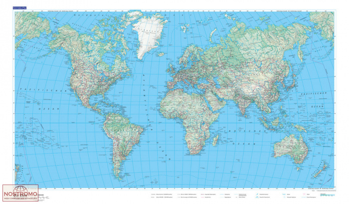THE WORLD PHYSICAL | Kummerly+Frey wall map