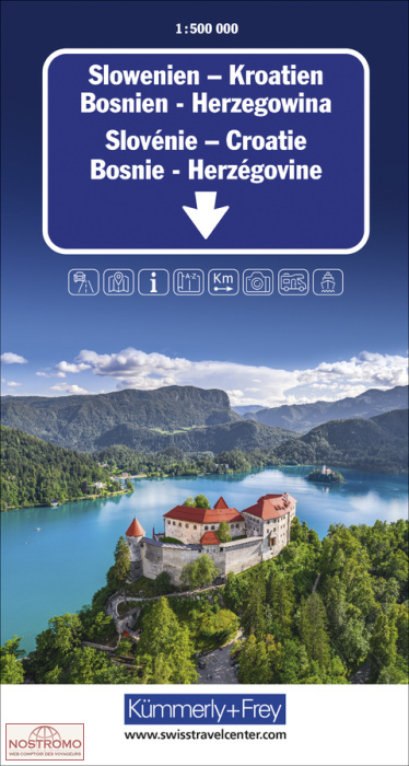 SLOVENIA - CROATIA - BOSNIA-HERZEGOVINA | Kummerly+Frey road map