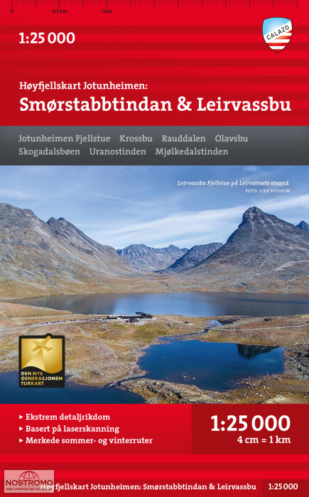 SMØRSTABBSTINDAN & LEIRVASSBU | Calazo hiking map