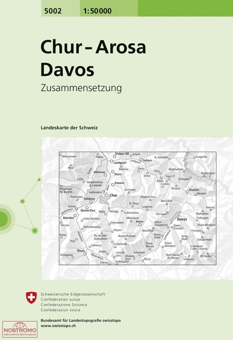 5002 CHUR - AROSA - DAVOS | carte topographique Swisstopo