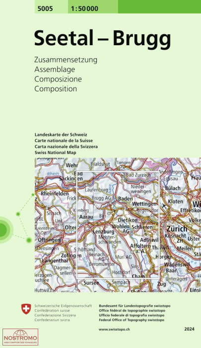 5005 SEETAL - BRUGG | carte topographique Swisstopo