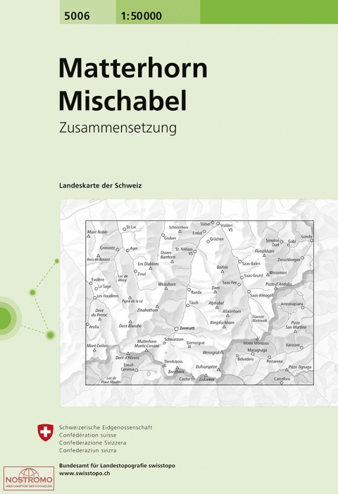 5006 MATTERHORN - MISCHABEL | carte topographique Swisstopo