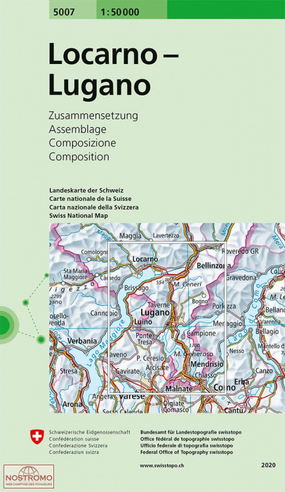 5007 LOCARNO - LUGANO | carte topographique Swisstopo