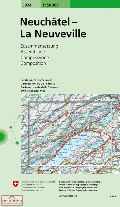 5024 NEUCHÂTEL - LA NEUVEVILLE | carte topographique Swisstopo