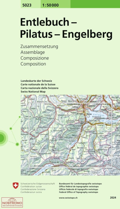 5023 ENTLEBUCH - PILATUS - ENGELBERG | carte topographique Swisstopo