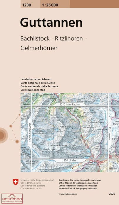 1230 GUTTANNEN | Swisstopo topographic map