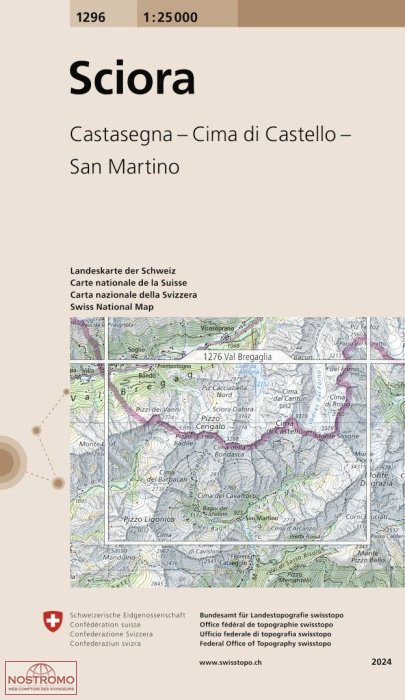 1296 SCIORA - CASTASEGNA - CIMA DI CASTELLO - SAN MARTINO | carte topographique Swisstopo