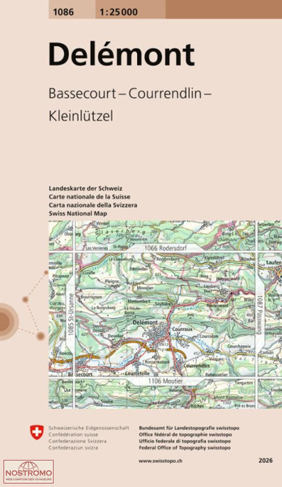 1086 DELÉMONT | carte topographique Swisstopo