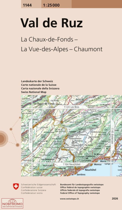1144 VAL DE RUZ | Swisstopo topographic map