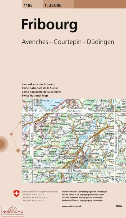 1185 FRIBOURG | Swisstopo topographic map