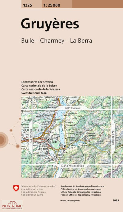 1225 GRUYÈRES | Swisstopo topographic map