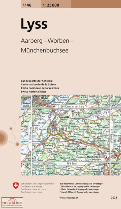 1146 LYSS - AARBERG - WORBEN - MÜNCHENBUCHSEE | carte topographique Swisstopo