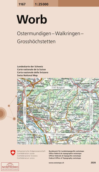 1167 WORB | carte topographique Swisstopo