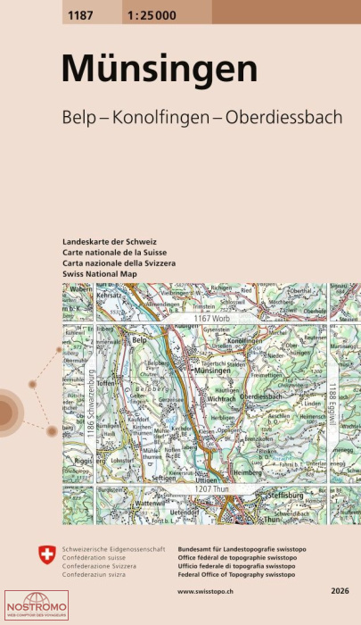 1187 MÜNSINGEN | Swisstopo topographic map