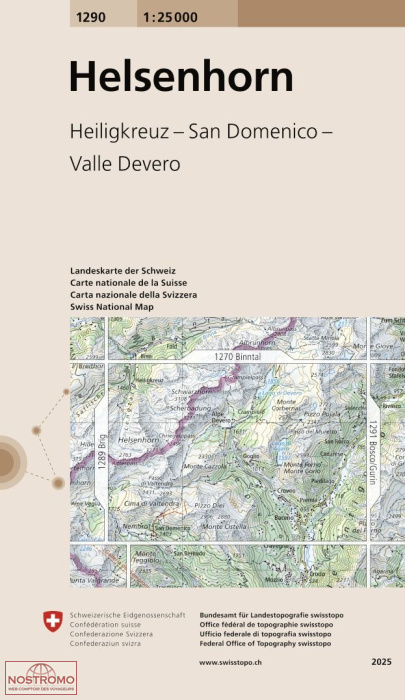1290 HELSENHORN - HEILIGKREUZ - SAN DOMENICO - VALLE DEVERO | Swisstopo topographic map