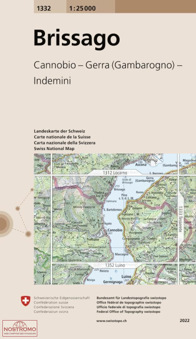 1332 BRISSAGO - CANNOBIO - GERRA (GAMBAROGNO) - INDEMINI | carte topographique Swisstopo