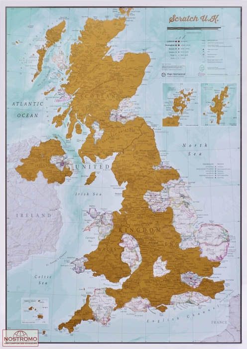 ROYAUME-UNI | carte murale à gratter Maps International