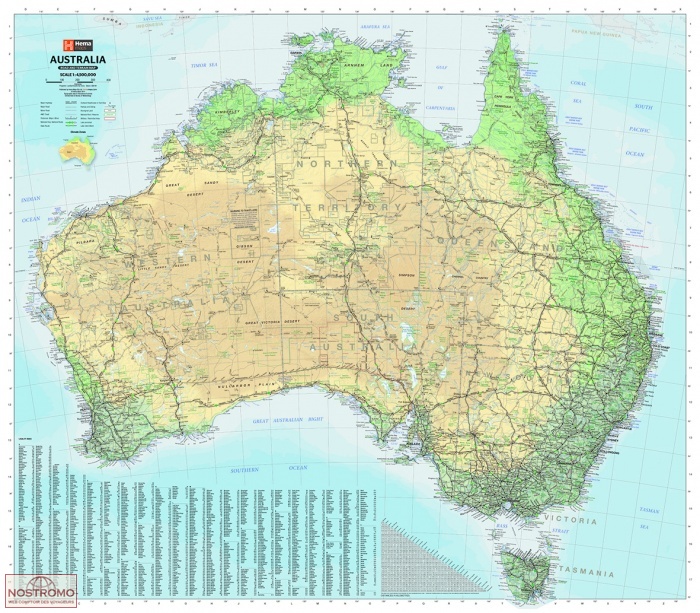 AUSTRALIA PHYSICAL | Hema wall map