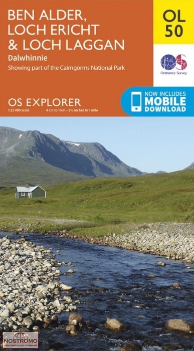 OL50 BEN ALDER, LOCH ERICHT & LOCH LAGGAN - DALWHINNIE | OS hiking map