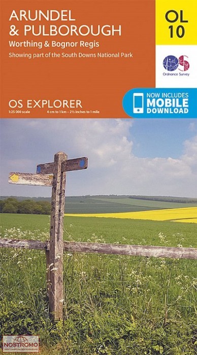 OL10 ARUNDEL & PULBOROUGH - WORTHING & BOGNOR REGIS | OS hiking map