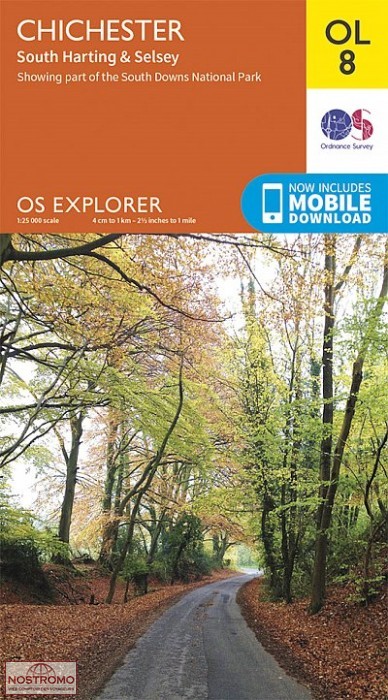 OL08 CHICHESTER - SOUTH HARTING & SELSEY | OS hiking map