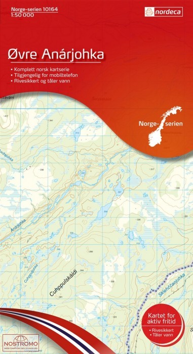 10164 ØVRE ANARJOHKA | carte topographique Nordeca