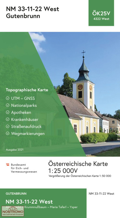 4322-WEST GUTENBRUNN | carte topographique BEV