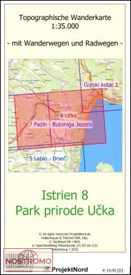 ISTRIE 8 : PARK PRIRODE UČKA | carte topographique Projektnord