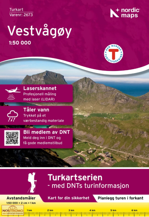 2673 VESTVÅGØY | Nordic Maps hiking map