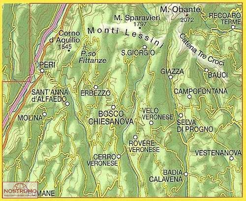 59 MONTI LESSINI - LESSINIA | Tabacco hiking map | nostromoweb