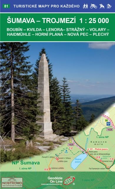 ŠUMAVA - TROJMEZÍ - 81 | Geodezie On Line hiking map
