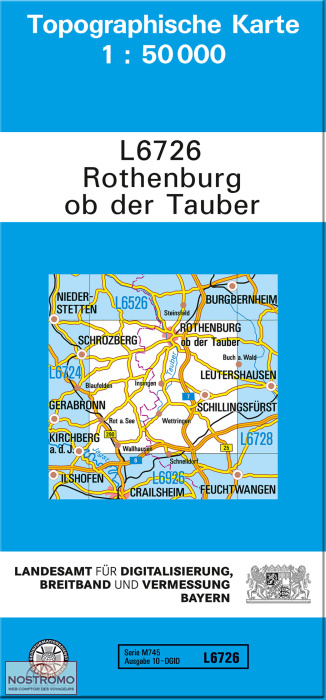 L6726 ROTHENBURG OB DER TAUBER | carte topographique LDBV