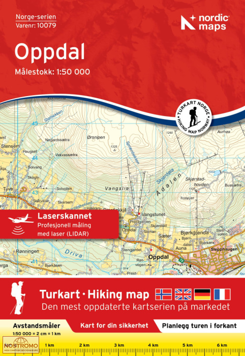 10079 OPPDAL | carte topographique Nordic Maps