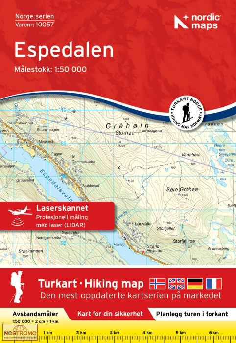 10057 ESPEDALEN | carte topographique Nordic Maps