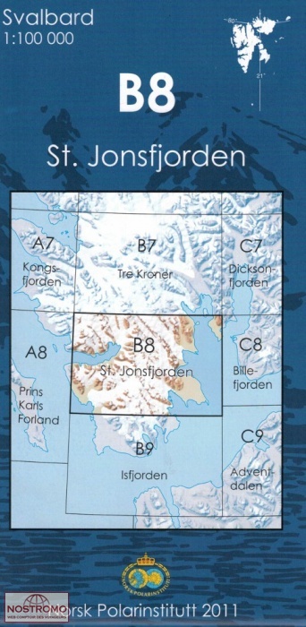 B8 ST. JONSFJORDEN | Norsk Polarinstitutt topographical map
