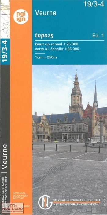 19/3-4 VEURNE | carte topographique NGI/IGN