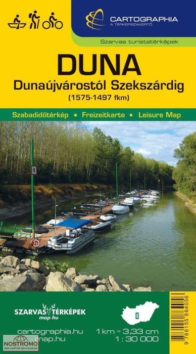 DUNA - DUNAÚJVÁROSTÓL SZEKSZÁRDIG | Cartographia & Szarvas hiking map