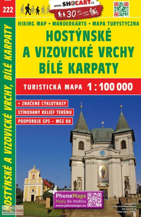 222 HOSTYNSKE A VIZOVICKE VRCHY - BILE KARPATY | carte touristique Shocart