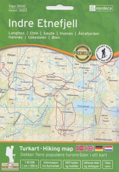 3023 INDRE ETNEFJELL | Nordeca hiking map
