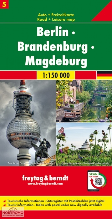 5  BERLIN - BRANDENBOURG - MAGDEBOURG | carte routière Freytag & Berndt