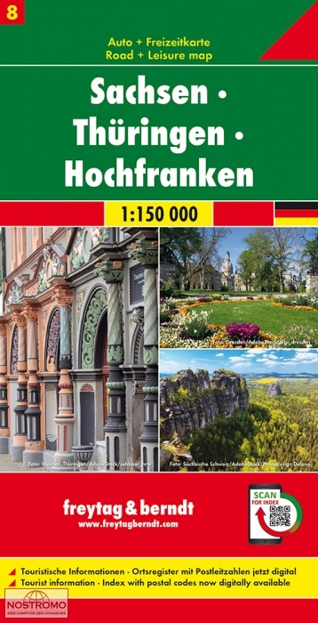 8 SAXE - THURINGE - HAUTE FRANCONIE | carte routière Freytag & Berndt
