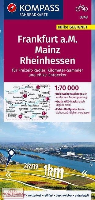 3348 FRANKFURT A.M. - MAINZ - RHEINESSEN | Kompass cycling map