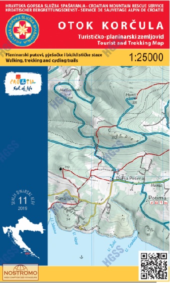 11 OTOK KORCULA | carte de randonnée HGSS